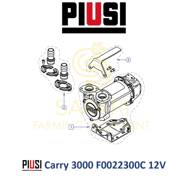 پک کامل سیستم انتقال سوخت 12 ولت پی یو سی ایتالیا PIUSI Carry 3000 F0022300C 12V