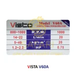 پمپ سمپاش 40 بار ویستا مدل VISTA V60A